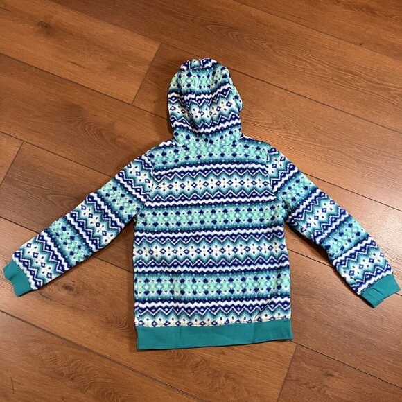 Lands' End NWT Kids Blue, Green, White Fleece Hoodie Size L (10-12) - Picture 3 of 8